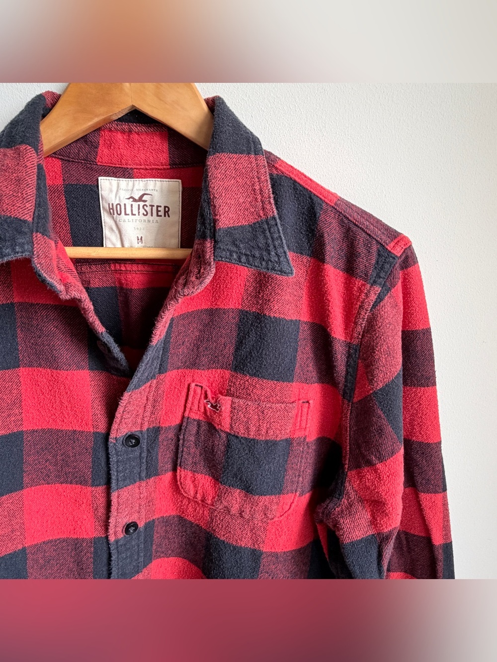 Hollister Y2K Buffalo Plaid Button Down Flannel Mens M